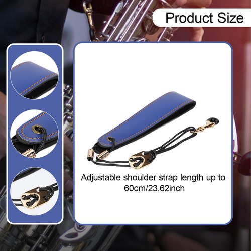 Correa De Saxofón De Saxofón Ajustable Ergonómico Azul