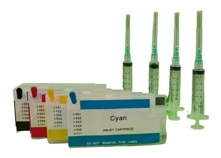 4 Cartuchos Rellenable Sin Tinta H950 951 Reseteable Set