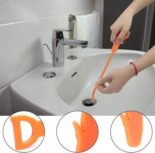 Herramienta Limpieza Pelos Ducha Drenaje 63cm 3 Unidades