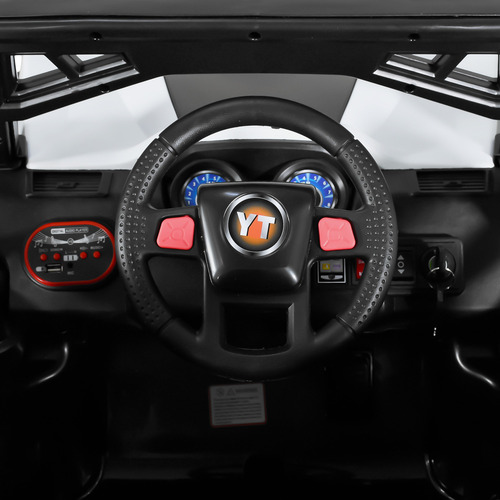 Carro Montable Buggy Eléctrico Little Monkey mkz-buggyc12vroj Con Luces Música Y Control Color Blanco