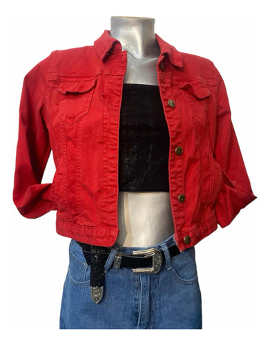 Campera De Gabardina Roja