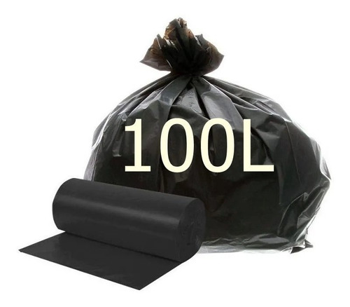 Sacos De Lixo Em Rolo- Preto 100 Litros Super Forte 20 Sacos