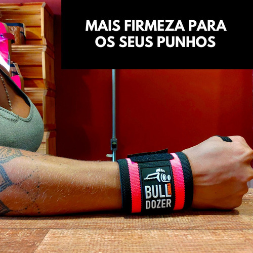 Munhequeira Proteção Luva Feminina Musculação Pink Bulldozer