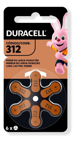 Imagem 2 de 6 de 30 Pilhas Baterias Da 312 Pr41 Aparelho Auditivo - Duracell