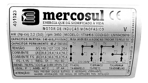 Motor Serra Circular De Bancada 3cv Alta Rotação Monofasico