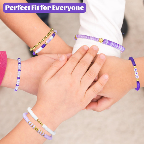 Pulseras Heishi Moradas Y1tvei, 7 Piezas De Pulsera De Cuent