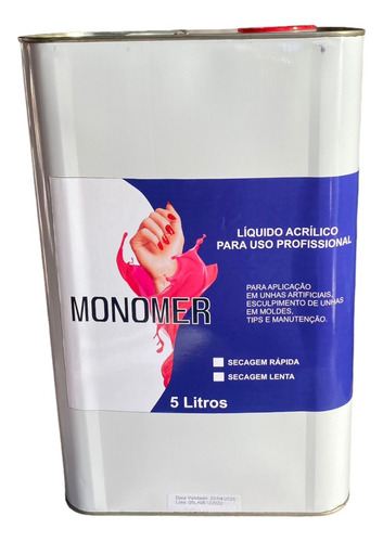 Monomer Liquido Acrílico 5 Litros. Unhas Acrílicas