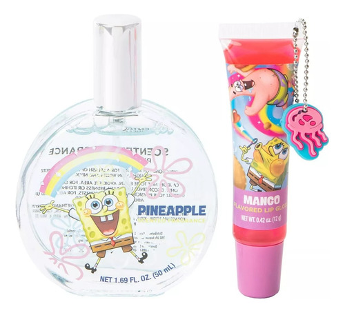 Perfume Infantil Fragancia Y Brillo Labial Niñas Bob Esponja