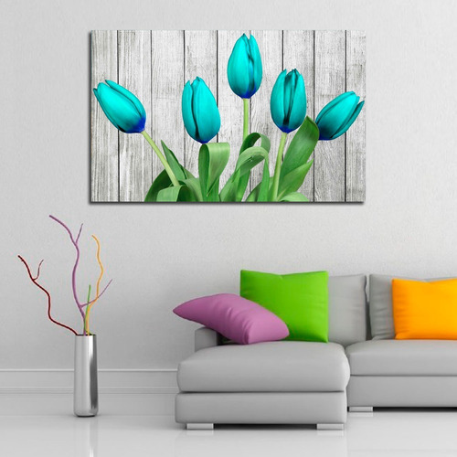 Cuadro Decorativo Flores Tulipanes (80x50cm)
