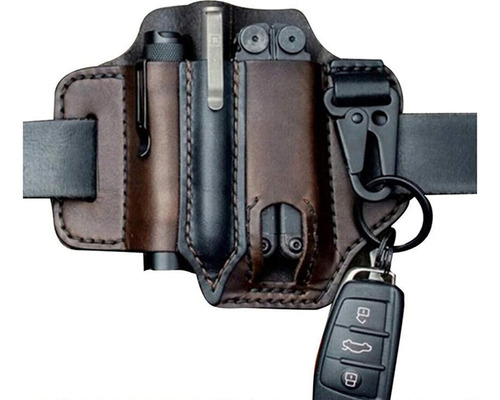 Funda Para Cinturón De Piel Edc Multitool Con Bolígrafo Y La