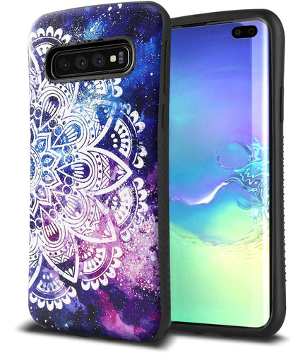 Funda Azul Para Galaxy S10 Plus Diseno De Nebula Y Mandala