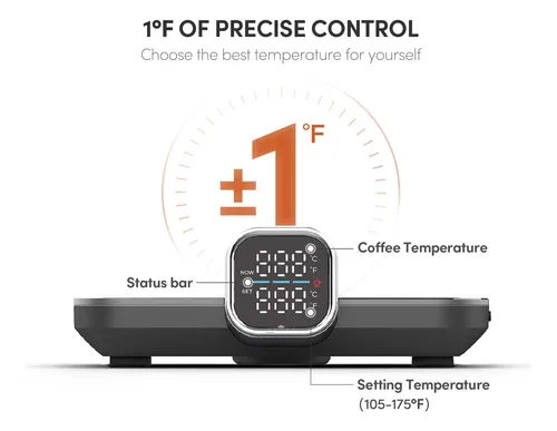 Calentador De Tazas Ikago Gris - Control De Temperatura 1°c