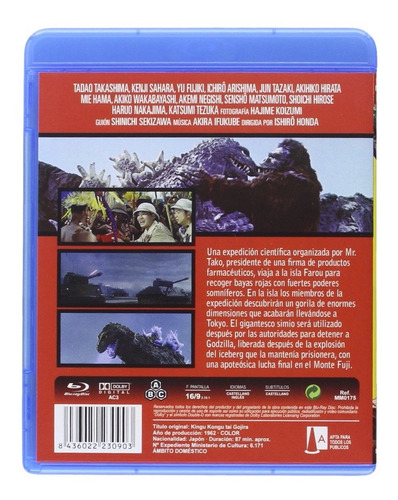 King Kong Vs Godzilla Película Culto 1962 Blu-ray En Español