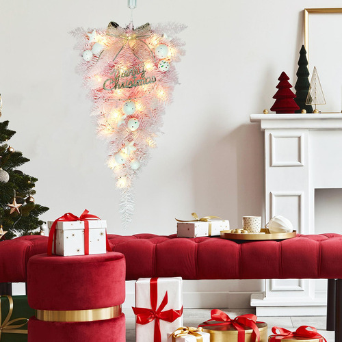 Nuevo De Navidad Artificial Al Revés Rosa Con