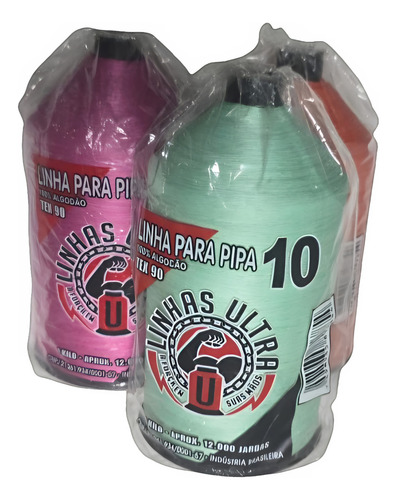 Linha De Pipa Ultra Fio 10 De 12000 Jds Colorida. Tex 90 Cor Verde Geométrica