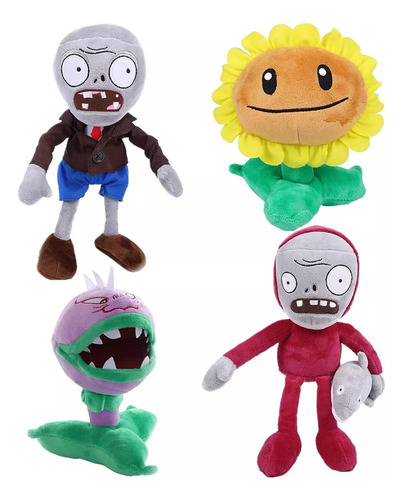 4 Piezas De Peluche Plant And Zombie Sunflower Zombies Pvz