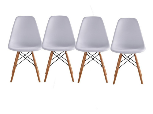 Imagen 1 de 2 de Silla de comedor Begônia Eames, estructura color blanco, 4 unidades