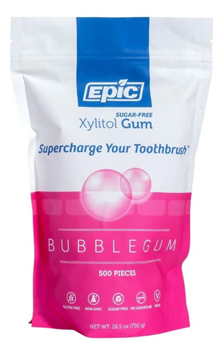 Epic Gum Chicle Sin Aspartame Sabor Tutti Frutti 500 Piezas