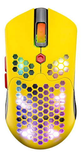 Mouse Gamer Pixart Honeycomb Rgb Light Amarillo