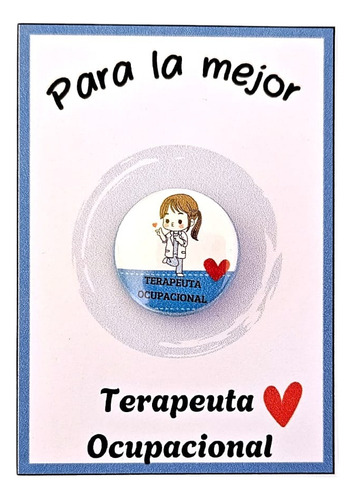 12 Chapas Alfiler Terapeuta Ocupacional, Recuerdos Terapeuta