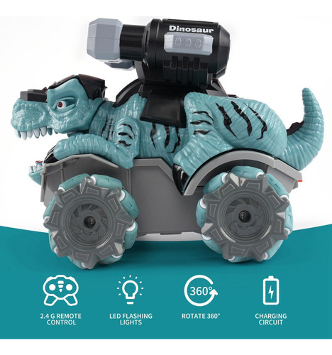 Coche De Control Remoto De Dinosaurio De Plástico Con Luz Y