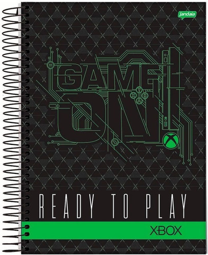 Caderno Espiral Xbox One 1 Matéria 96 Folhas Xbox Jandaia
