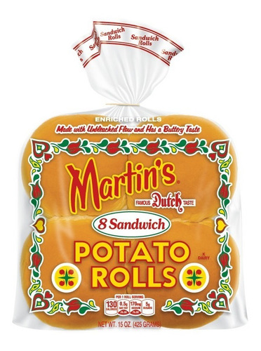 Pan Martins Potato Rolls X 8 Panes Importado Holanda