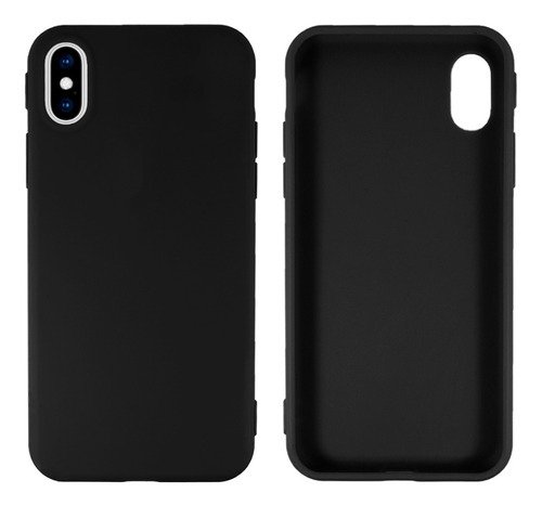 Capa Silicone Slim Flexível Compatível Com iPhone XS Max Cor Preto