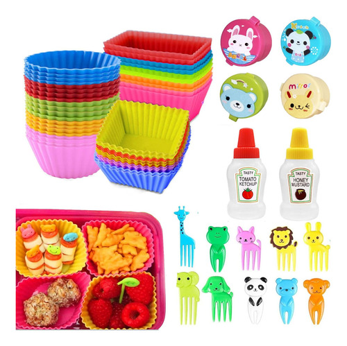 Horsdo 56 Pcs Bento Caja Accesorios Set, Separadores 7y94h