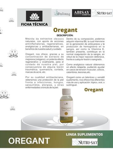Aceite Oregant Sisay