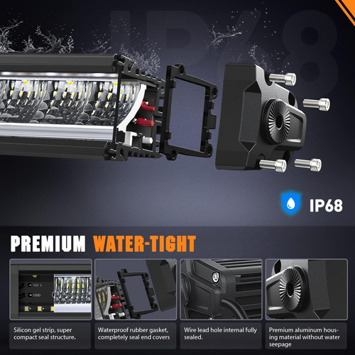 Barra De Luz Led De 15.5 Pulgadas Drl 60w 6650lm Antirreflej