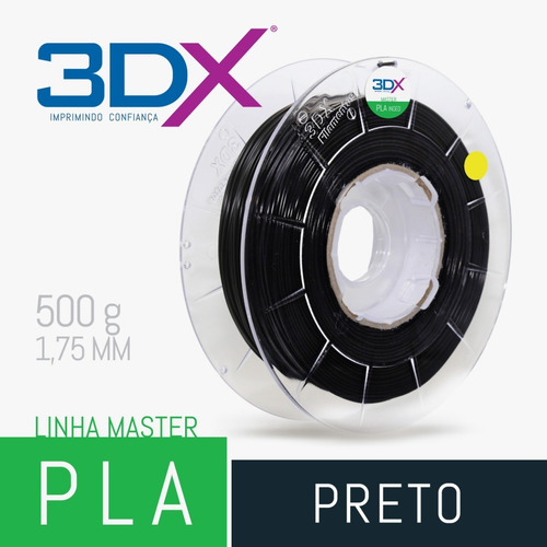 Imagem 2 de 4 de Filamento Pla 1,75 Mm | 500g | Preto 3dx