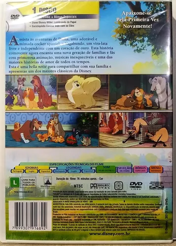 Dvd A Dama E O Vagabundo - Lacrado - Original - Disney