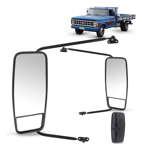 Par Espelho Retrovisor F100 F1000 F4000 Bipartido Plan+braço