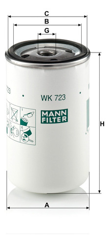 Filtro Combustível Mann-filter Wk723 Compatível Com 6884438