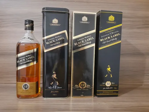 Whisky Johnnie Walker 12 Anos Black Label Antigo P/ Coleção