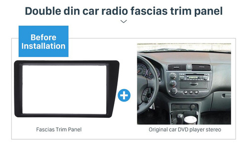 Fáscia De Rádio 2 Din Para Honda Civic Lhd 2001-2005