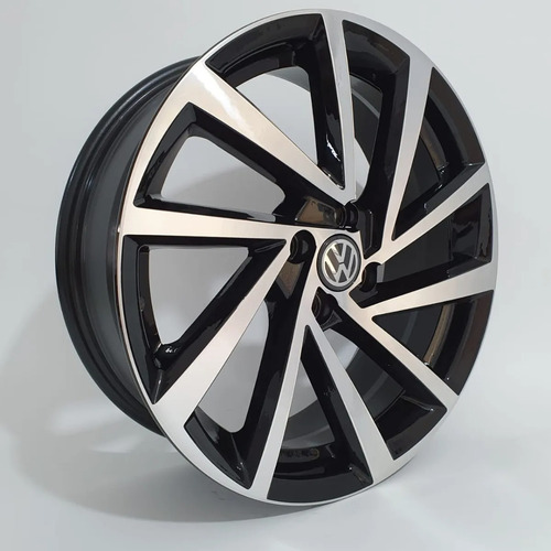 Roda Aro 17 R Seven Gol Saveiro 4x100 Zk780 Tala 6 / Jogo Cor Preto Diamantado 4x100