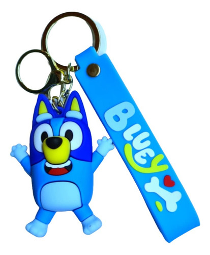 Llavero De Goma 3d Pvc + Correa Personajes Bluey Family Doll