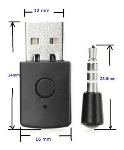 Adaptador Usb Bluetooth Negro 5.1 Ps4 Compatible Ps4 Ps5