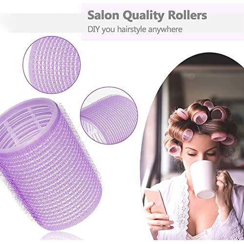 Juego De Rulos De Pelo Jumbo, Grandes Rulos De Velcro Para C