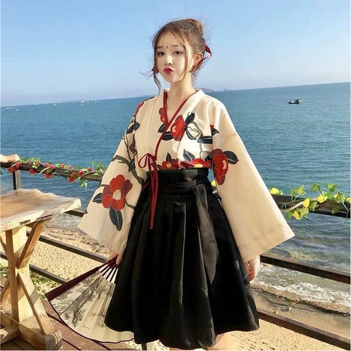 Vestido Tipo Kimono Con Estampado Floral Sakura Para Mujer