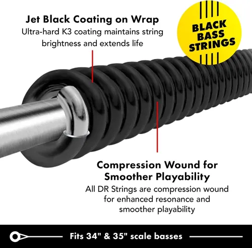 Dr Strings Black Beauties Cuerdas Para Guitarra Baja (bkb...