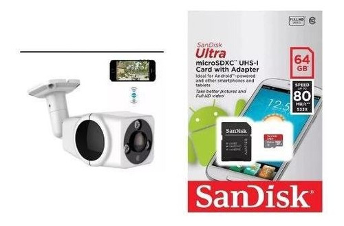 Combo Camara Vr Ip Exterior 360 + Memoria Sd Sandisk  64g