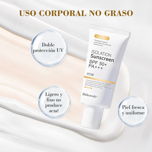 Crema Protector Solar El Cuerpo Spf50 Uv Defender Blanquecer