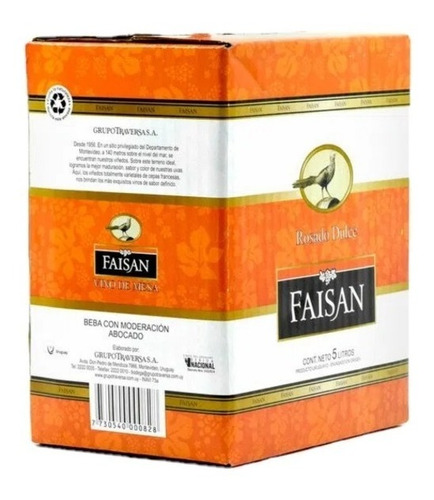 Vino Faisán Rosado Dulce Bag In Box 5 L 