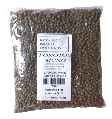 Porotos Mung De Soja 500 G Lleve 3 Pague 2 