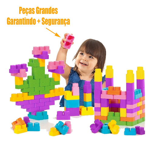 Blocos De Montar Baby Land Molto Box 90 Peças Cardoso Toys