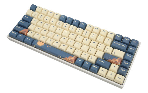 Teclado Mecánico De 84 Teclas Rgb Azul Y Blanco, Pintura De