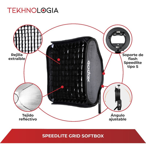 Imagen 3 de 10 de Softbox Caja De Luz 60x60 Adaptador P/ Flash Zapata